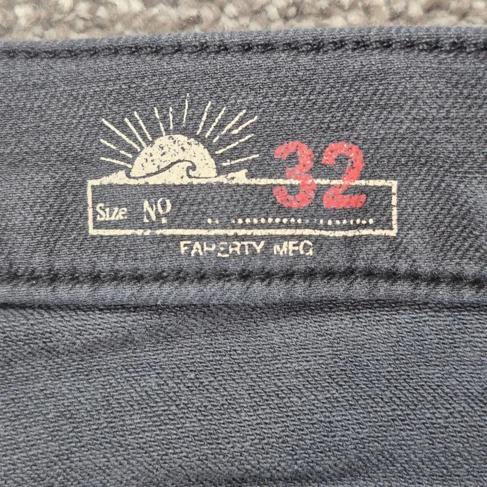 Faherty‎ Stretch Terry 5-Pocket Pants Mens 32 (31x27.5) Black Straight Leg